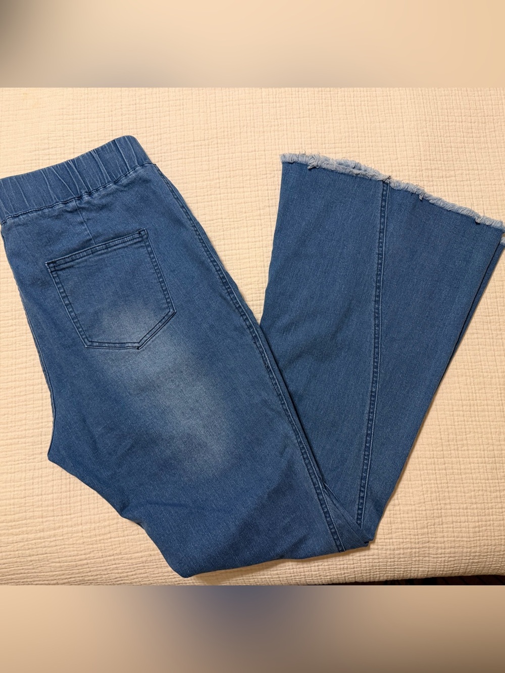 Time and Tru Blue Distressed Flare Jeans Size XL - Picture 8 of 8